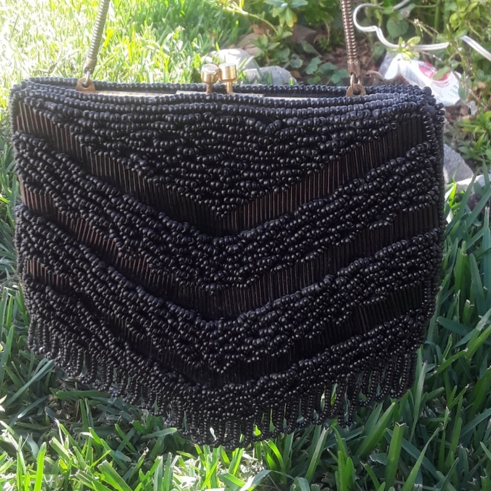 Black Vintage Bead Formal Purse - Safco